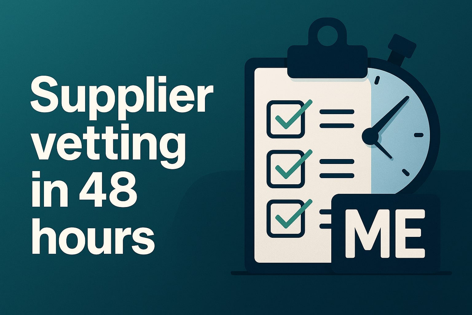 Supplier vetting in 48 hours